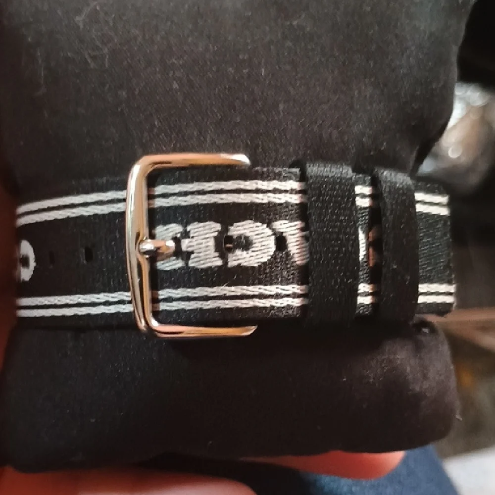 Coach Black and Silver Men's Watch with Orange Accent - Picture 2 of 4